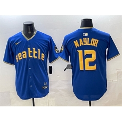 Men Seattle Mariners 12 Josh Naylor Royal 2025 Limited Stitched jersey