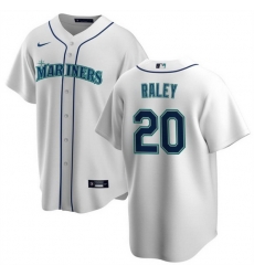 Men Seattle Mariners 20 Luke Raley White Cool Base Stitched Jersey