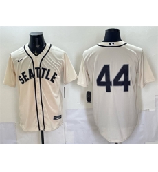 Men Seattle Mariners 44 Julio Rodriguez Cream Alternate Stitched Baseball Jersey Men Seattle Mariners 44 Julio Rodriguez Cream Alternate Stitched Baseball Jersey