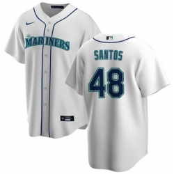 Men Seattle Mariners 48 Gregory Santos White Cool Base Stitched Jersey