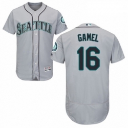 Mens Majestic Seattle Mariners 16 Ben Gamel Grey Road Flex Base Authentic Collection MLB Jersey