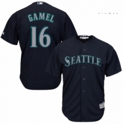 Mens Majestic Seattle Mariners 16 Ben Gamel Replica Navy Blue Alternate 2 Cool Base MLB Jersey 