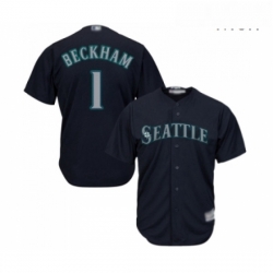 Mens Seattle Mariners 1 Tim Beckham Replica Navy Blue Alternate 2 Cool Base Baseball Jersey 