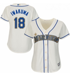 Womens Majestic Seattle Mariners 18 Hisashi Iwakuma Replica Cream Alternate Cool Base MLB Jersey