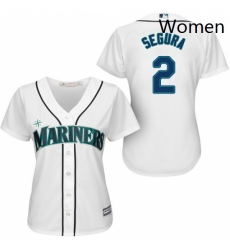 Womens Majestic Seattle Mariners 2 Jean Segura Replica White Home Cool Base MLB Jersey