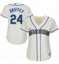 Womens Majestic Seattle Mariners 24 Ken Griffey Replica Cream Alternate Cool Base MLB Jersey