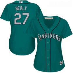 Womens Majestic Seattle Mariners 27 Ryon Healy Replica Teal Green Alternate Cool Base MLB Jersey 