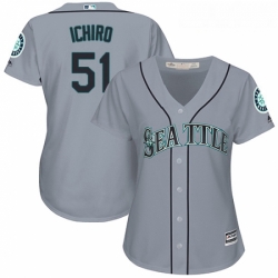 Womens Majestic Seattle Mariners 51 Ichiro Suzuki Authentic Grey Road Cool Base MLB Jersey