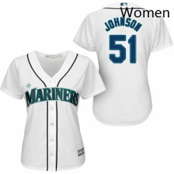 Womens Majestic Seattle Mariners 51 Randy Johnson Replica White Home Cool Base MLB Jersey