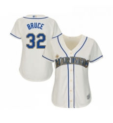 Womens Seattle Mariners 32 Jay Bruce Replica Cream Alternate Cool Base Baseball Jersey 