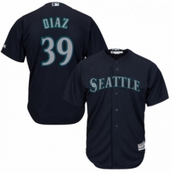 Youth Majestic Seattle Mariners 39 Edwin Diaz Authentic Navy Blue Alternate 2 Cool Base MLB Jersey 