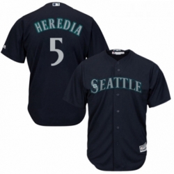 Youth Majestic Seattle Mariners 5 Guillermo Heredia Replica Navy Blue Alternate 2 Cool Base MLB Jersey 