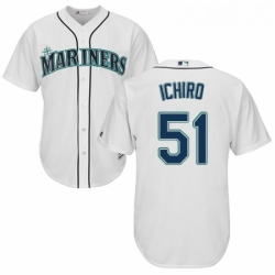 Youth Majestic Seattle Mariners 51 Ichiro Suzuki Replica White Home Cool Base MLB Jersey