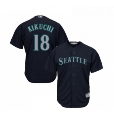 Youth Seattle Mariners 18 Yusei Kikuchi Replica Navy Blue Alternate 2 Cool Base Baseball Jersey 