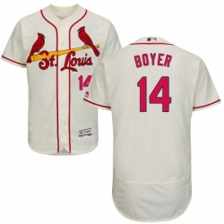 Mens Majestic St Louis Cardinals 14 Ken Boyer Cream Alternate Flex Base Authentic Collection MLB Jersey