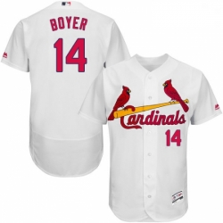 Mens Majestic St Louis Cardinals 14 Ken Boyer White Home Flex Base Authentic Collection MLB Jersey