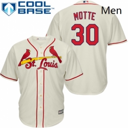 Mens Majestic St Louis Cardinals 30 Jason Motte Replica Cream Alternate Cool Base MLB Jersey 