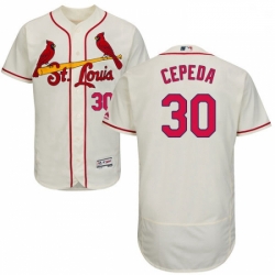 Mens Majestic St Louis Cardinals 30 Orlando Cepeda Cream Alternate Flex Base Authentic Collection MLB Jersey