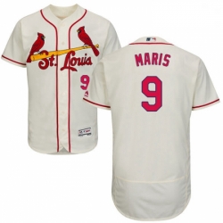 Mens Majestic St Louis Cardinals 9 Roger Maris Cream Alternate Flex Base Authentic Collection MLB Jersey