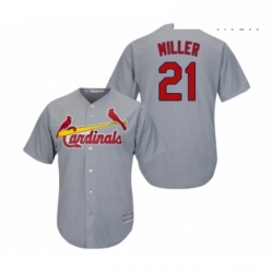 Mens St Louis Cardinals 21 Andrew Miller Replica Grey Road Cool Base Baseball Jersey 