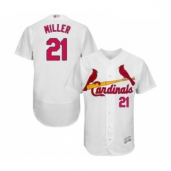 Mens St Louis Cardinals 21 Andrew Miller White Home Flex Base Authentic Collection Baseball Jersey