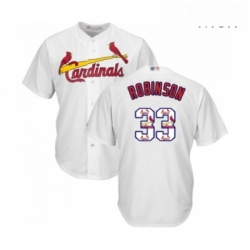 Mens St Louis Cardinals 33 Drew Robinson Authentic White Team Logo Fashion Cool Base Baseball Jersey 