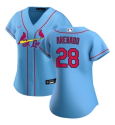 Women St. Louis Cardinals Nolan Arenado Blue Jersey Home Cool Base