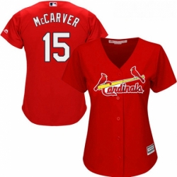 Womens Majestic St Louis Cardinals 15 Tim McCarver Authentic Red Alternate Cool Base MLB Jersey