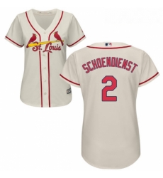 Womens Majestic St Louis Cardinals 2 Red Schoendienst Replica Cream Alternate Cool Base MLB Jersey