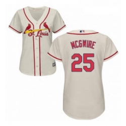 Womens Majestic St Louis Cardinals 25 Mark McGwire Authentic Cream Alternate Cool Base MLB Jersey