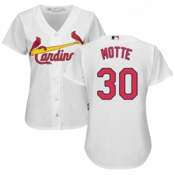 Womens Majestic St Louis Cardinals 30 Jason Motte Authentic White Home Cool Base MLB Jersey 