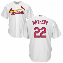 Youth Majestic St Louis Cardinals 22 Mike Matheny Replica White Home Cool Base MLB Jersey