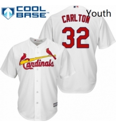 Youth Majestic St Louis Cardinals 32 Steve Carlton Replica White Home Cool Base MLB Jersey 