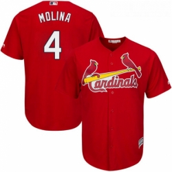 Youth Majestic St Louis Cardinals 4 Yadier Molina Replica Red Alternate Cool Base MLB Jersey