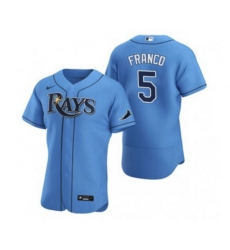 Men Tampa Bay Rays 5 Wander Franco Blue Flex Base Stitched Jersey