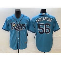 Men Tampa Bay Rays 56 Randy Arozarena Blue Cool Base Stitched Baseball Jersey 2