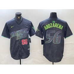 Men Tampa Bay Rays 56 Randy Arozarena Charcoal 2024 City Connect Limited Stitched Baseball Jersey 2