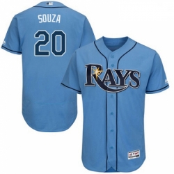 Mens Majestic Tampa Bay Rays 20 Steven Souza Alternate Columbia Flexbase Authentic Collection MLB Jersey