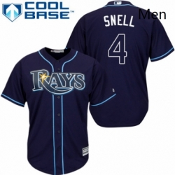 Mens Majestic Tampa Bay Rays 4 Blake Snell Replica Navy Blue Alternate Cool Base MLB Jersey 