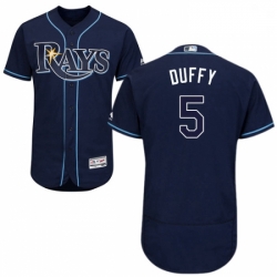 Mens Majestic Tampa Bay Rays 5 Matt Duffy Navy Blue Flexbase Authentic Collection MLB Jersey