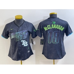 Women Tampa Bay Rays 18 Shane McClanahan Charcoal 2024 City Connect Limited jerseys 2