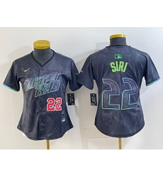 Women Tampa Bay Rays 22 Jose Siri Charcoal 2024 City Connect Limited Stitched Baseball Jersey  2