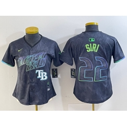 Women Tampa Bay Rays 22 Jose Siri Charcoal 2024 City Connect Limited Stitched Baseball Jersey