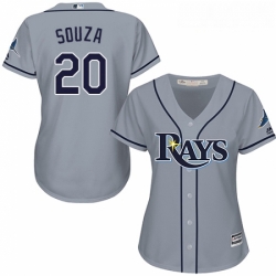 Womens Majestic Tampa Bay Rays 20 Steven Souza Replica Grey Road Cool Base MLB Jersey