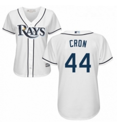 Womens Majestic Tampa Bay Rays 44 C J Cron Replica White Home Cool Base MLB Jersey 