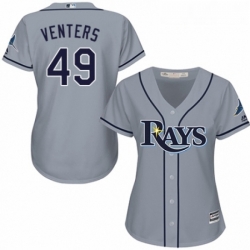 Womens Majestic Tampa Bay Rays 49 Jonny Venters Replica Grey Road Cool Base MLB Jersey 