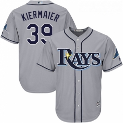 Youth Majestic Tampa Bay Rays 39 Kevin Kiermaier Replica Grey Road Cool Base MLB Jersey