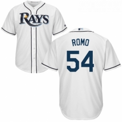 Youth Majestic Tampa Bay Rays 54 Sergio Romo Authentic White Home Cool Base MLB Jersey 