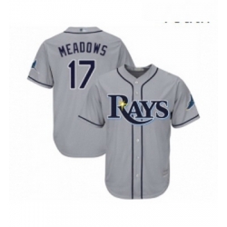 Youth Tampa Bay Rays 17 Austin Meadows Replica Grey Road Cool Base Baseball Jersey 