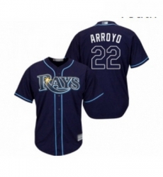 Youth Tampa Bay Rays 22 Christian Arroyo Replica Navy Blue Alternate Cool Base Baseball Jersey 